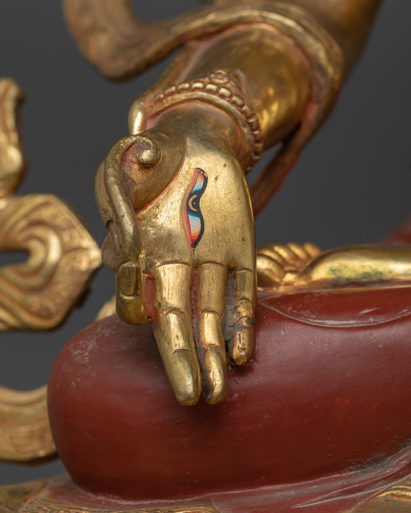 White Tara Gold Gilded Oxidized Statue | Handcrafted Symbol of Healing and Compassion