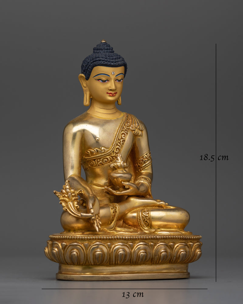 Medicine Healing Buddha Gold Gilded Statue | Handcrafted Symbol of Wellness