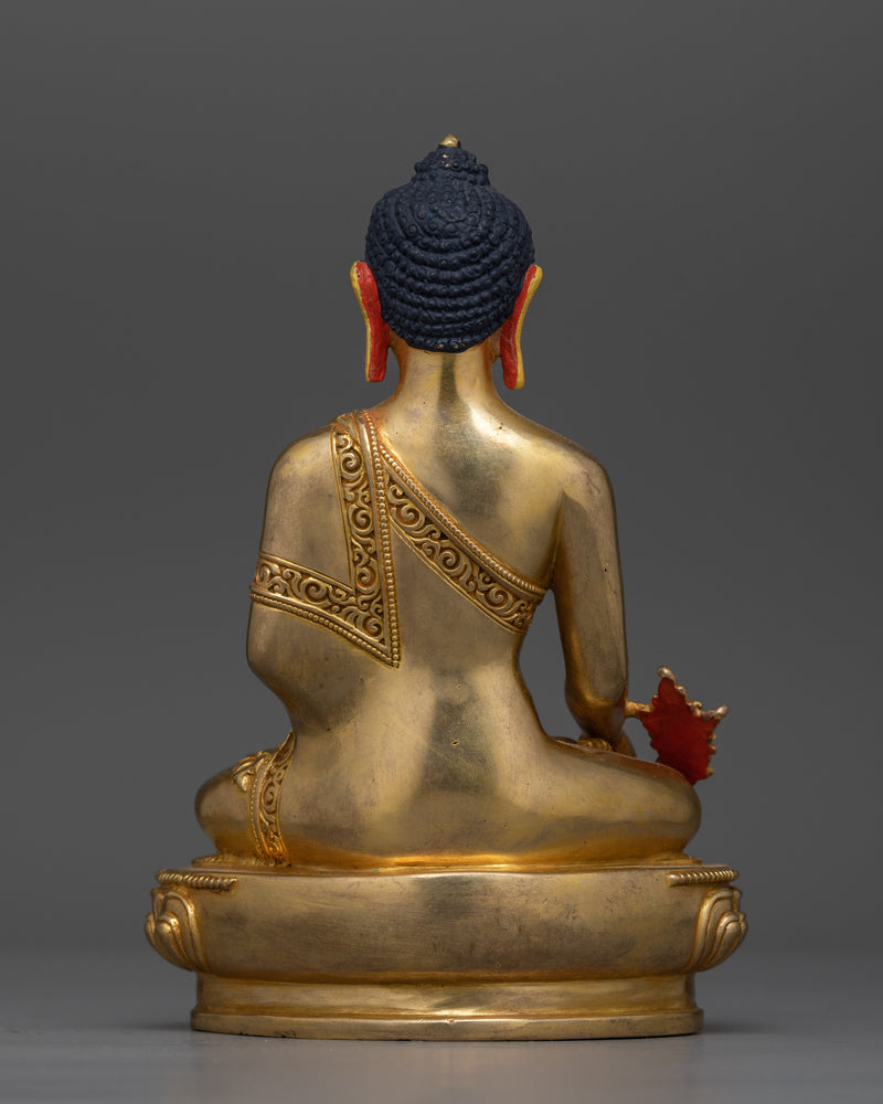 Medicine Healing Buddha Gold Gilded Statue | Handcrafted Symbol of Wellness