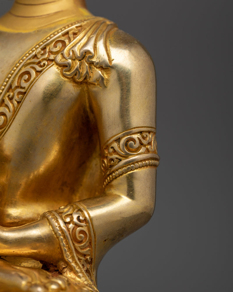 Medicine Healing Buddha Gold Gilded Statue | Handcrafted Symbol of Wellness