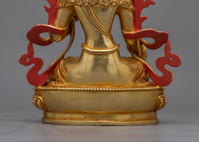 White Tara 23cm Gold Gilded Statue | Handcrafted Symbol of Compassion