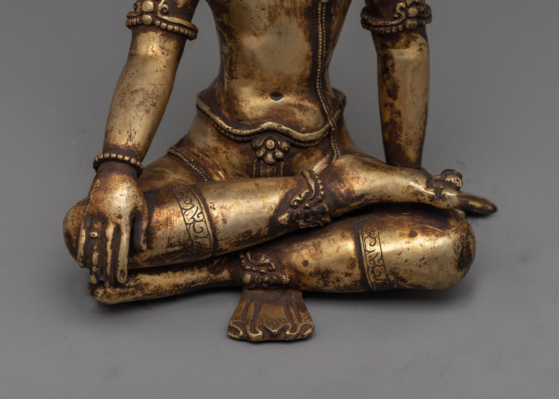 Indra Antique Gold Gilded Statue | Handcrafted Symbol of Divine Power