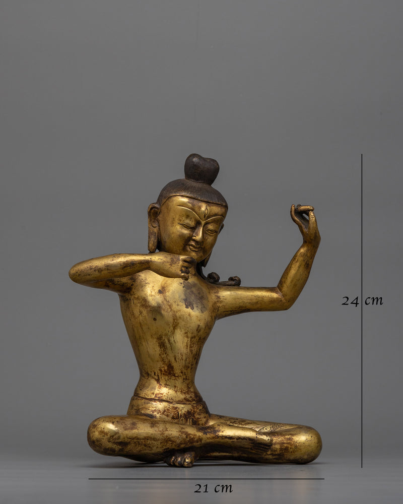 Antique Gold Gilded Bodhisattva Statue | Handcrafted Symbol of Compassion