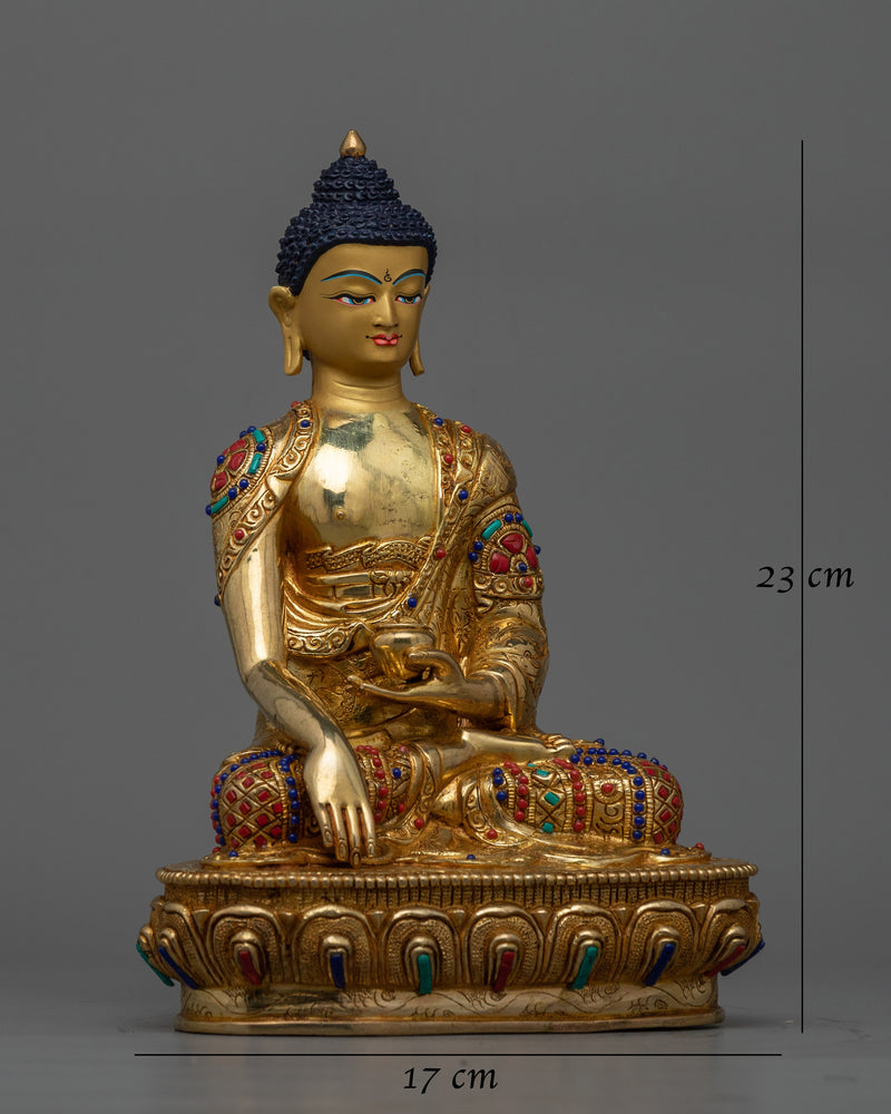 Shakyamuni Buddha 23cm Statue Gem Decorated | Symbol of Enlighten Teacher