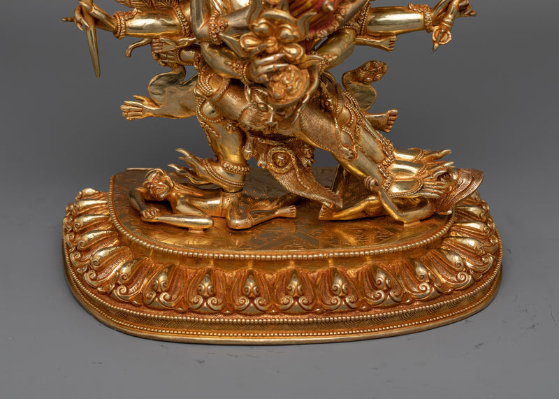 Hayagriva with His Consort Statue | Handcrafted Symbol of Protection and Power