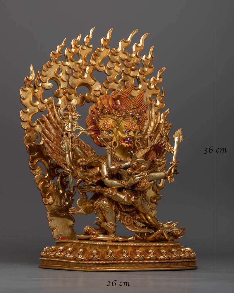 Hayagriva with His Consort Statue | Handcrafted Symbol of Protection and Power