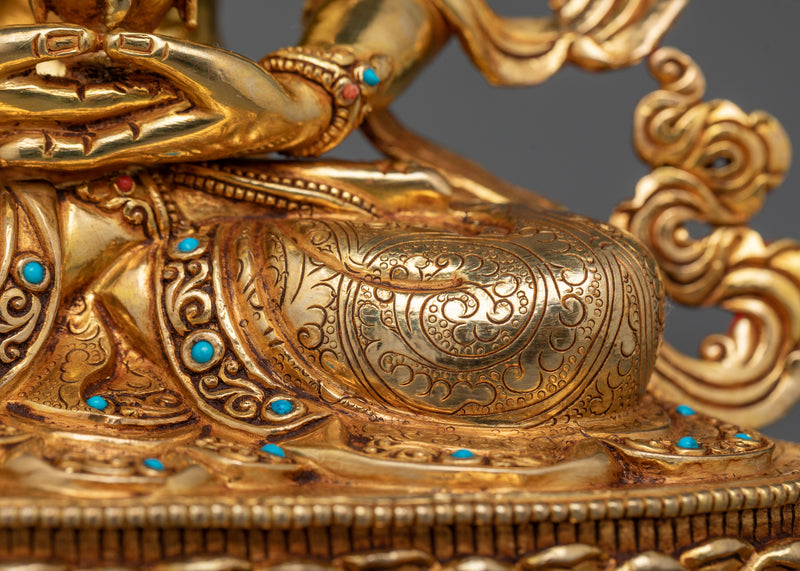 Amitayus A Long-Life Buddha Gold Gilded Statue | Handcrafted Symbol of Longevity