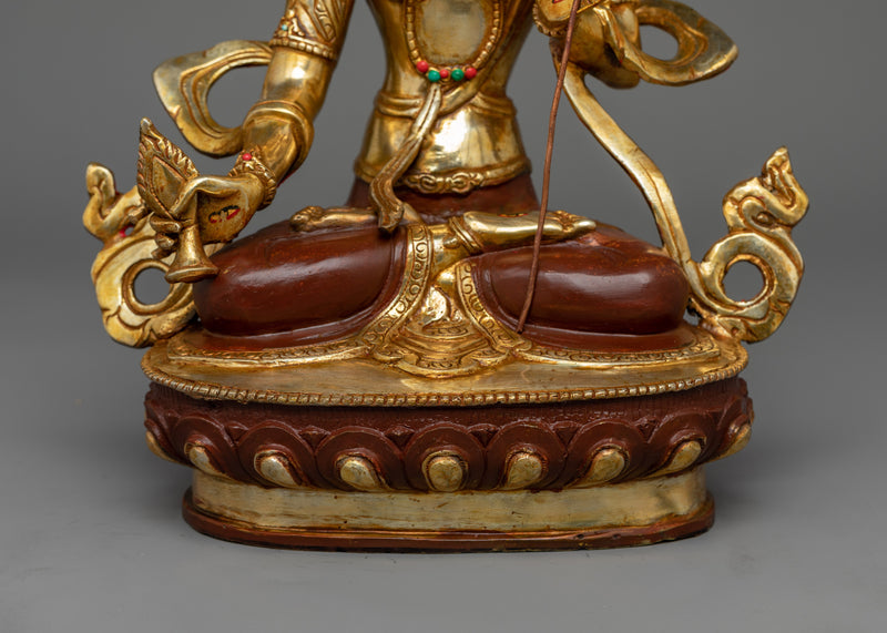 Dukar Gold Gilded Oxidized Statue | Guardian of Wisdom and Protection