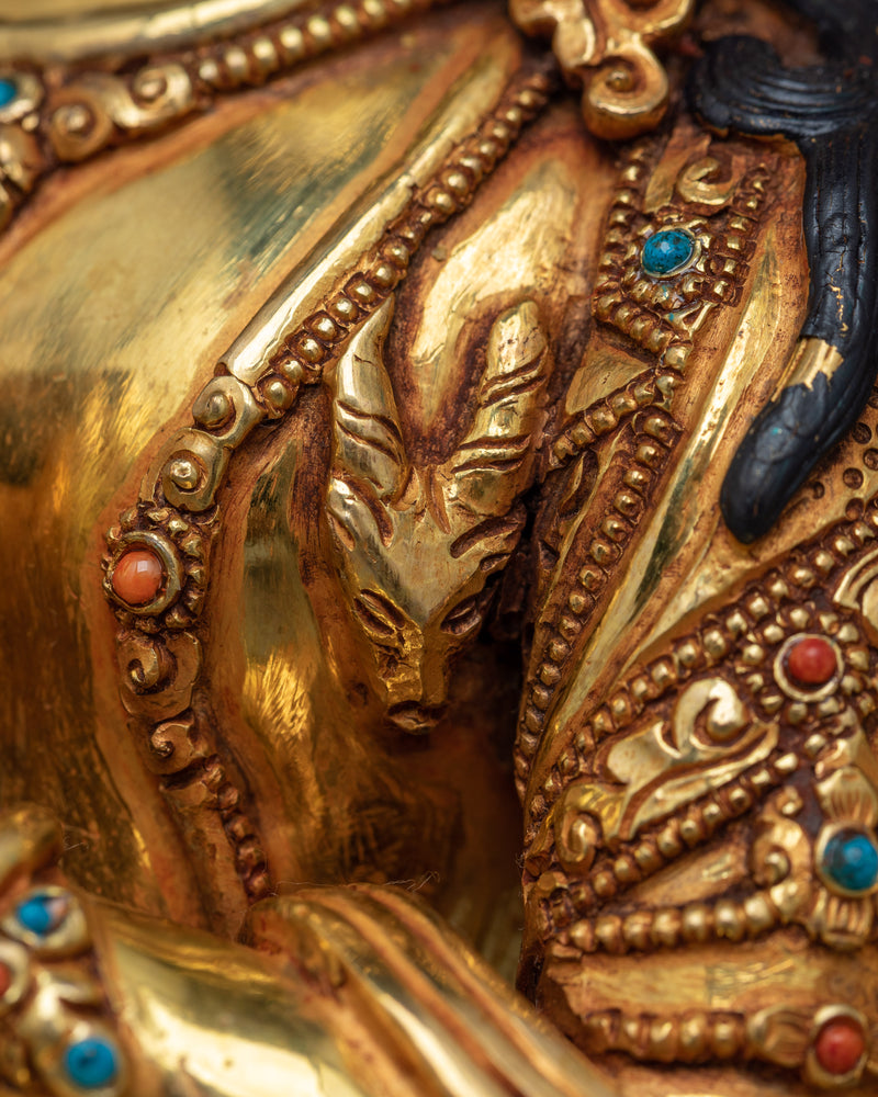 Chenrezig Gold Gilded Compassionate Deity Statue | Embodiment of love-kindness