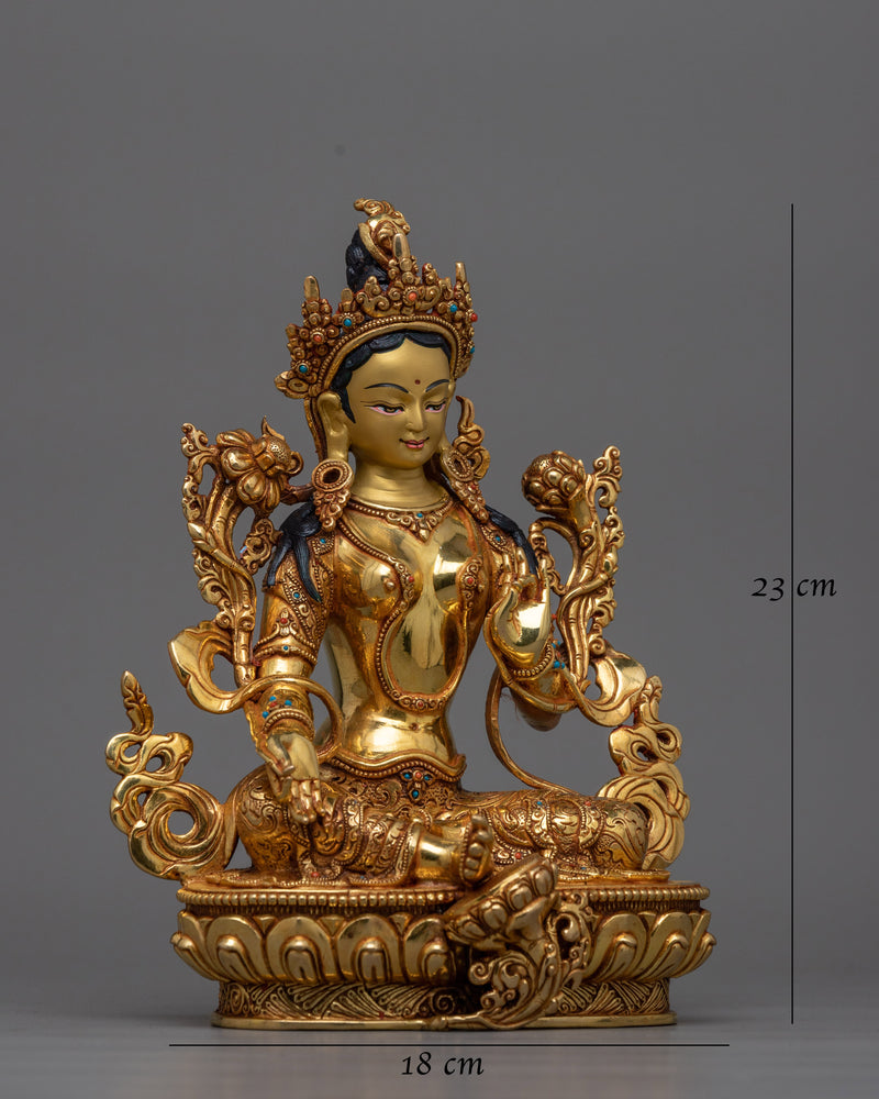 Green Tara a Female Protective Deity Statue | Guardian of Compassion