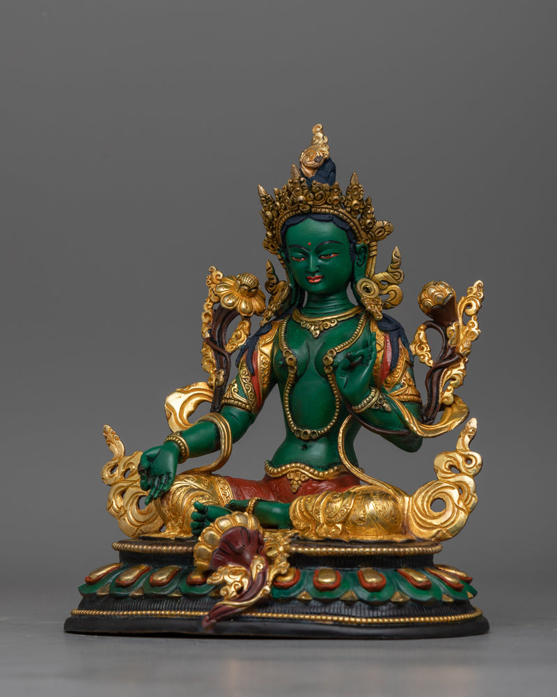 green-tara-protective-deity-on-colored