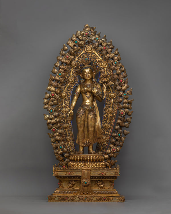 standing-green-tara-gold-gilded