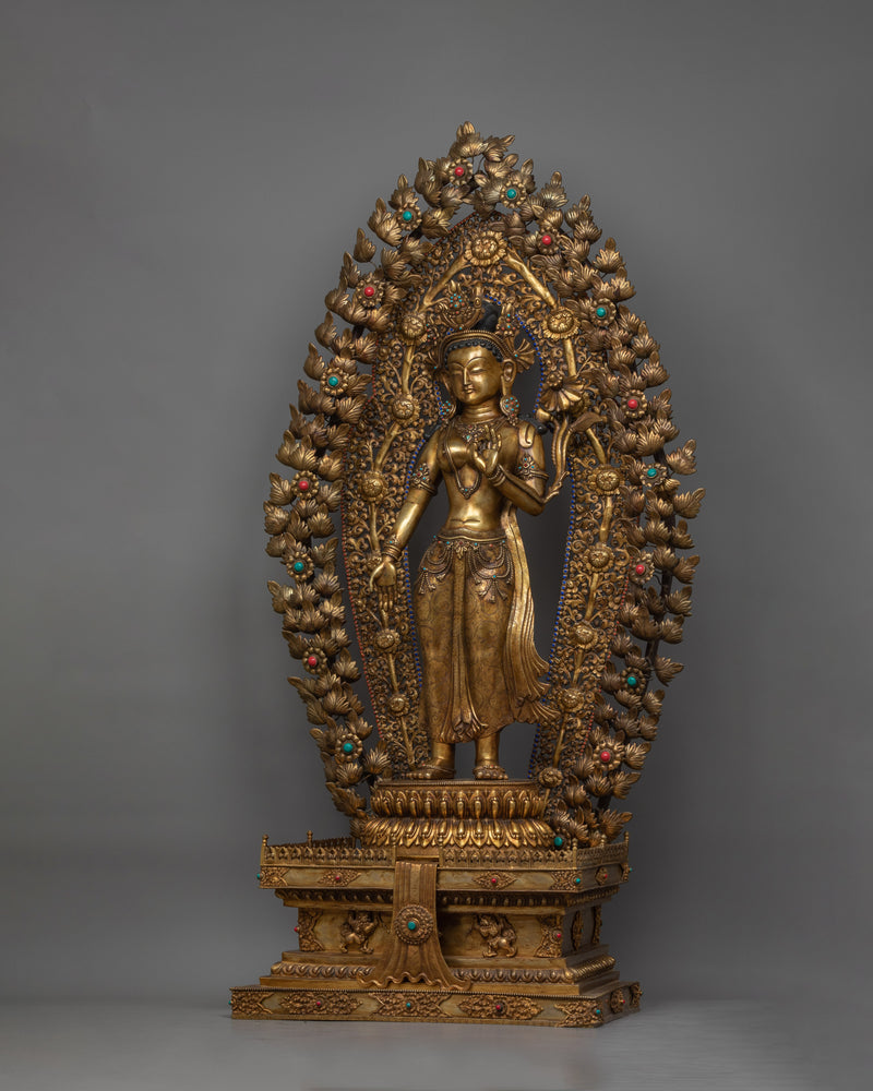 standing-green-tara-gold-gilded