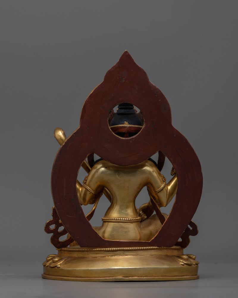 Shri Saraswoti Gold Gilded Statue | Beacon of Knowledge and Creativity