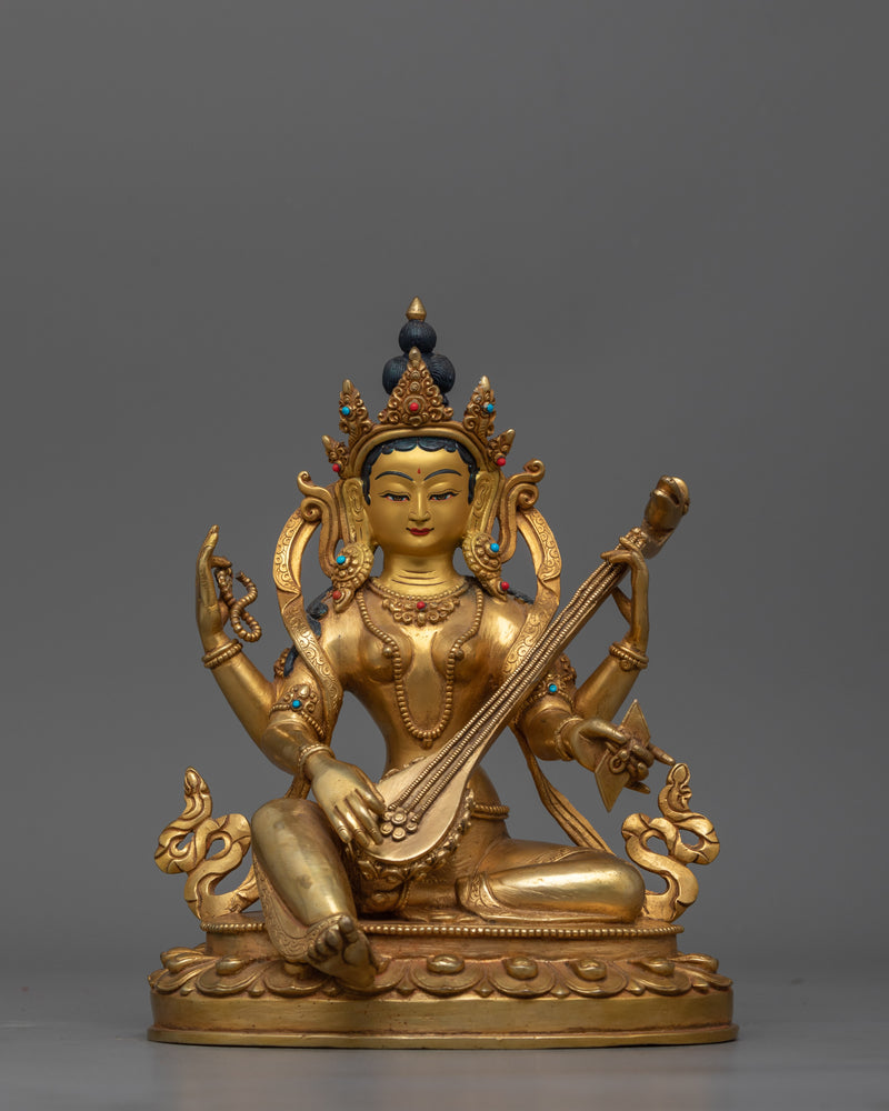 shri-saraswoti-gold-gilded