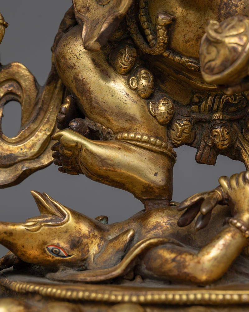 Six-Arms Mahakala Antique Touch Statue | Protector of the Dharma