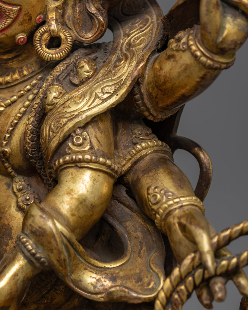 Six-Arms Mahakala Antique Touch Statue | Protector of the Dharma