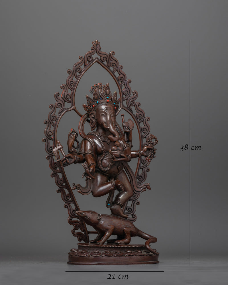 Shree Ganesh 38cm Oxidized Statue | Lord of Prosperity and Wisdom