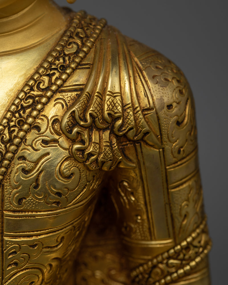 Shakyamuni Buddha 38cm Gold Gilded Statue | Icon of Enlightenment