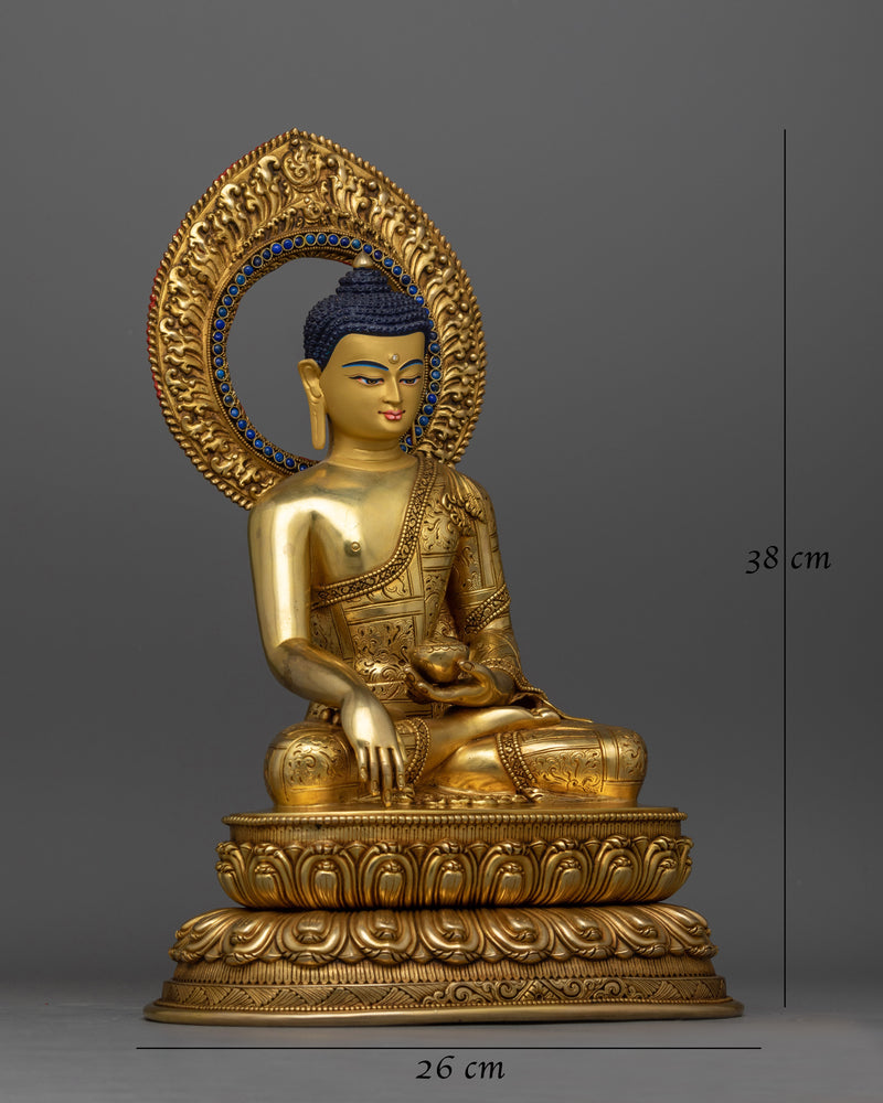 Shakyamuni Buddha 38cm Gold Gilded Statue | Icon of Enlightenment