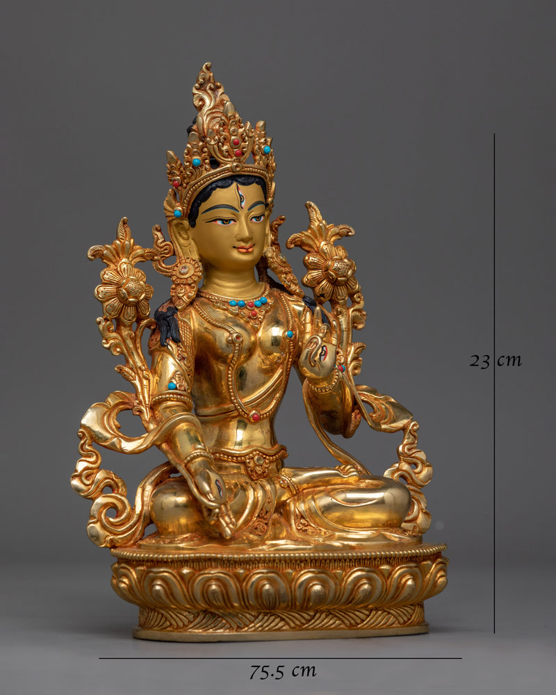 White Tara 23cm Small Statue | Embodiment of Compassion and Longevity