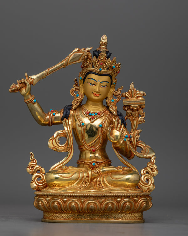 manjushri-22cm-gold-gilded