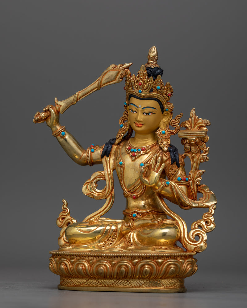 manjushri-22cm-gold-gilded