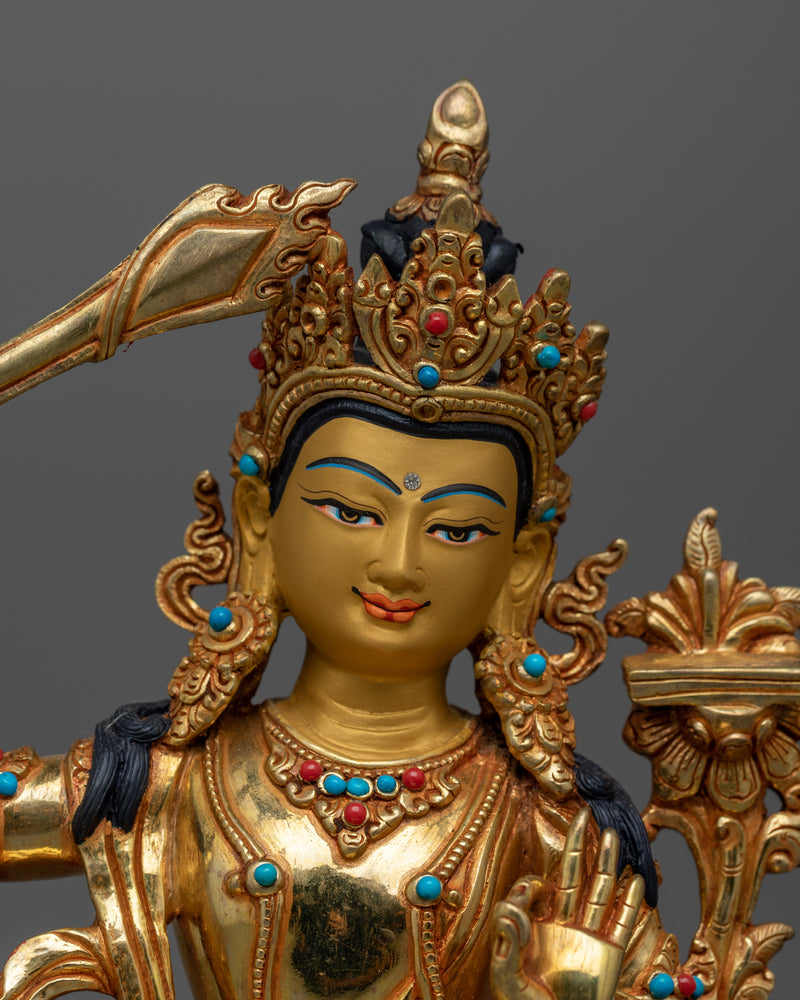 manjushri-22cm-gold-gilded