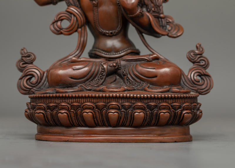 Manjushri Nepalese Oxidized Artwork Statue | Beacon of Wisdom and Insight