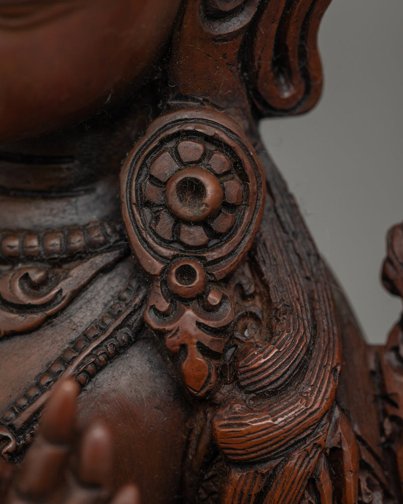 Manjushri Nepalese Oxidized Artwork Statue | Beacon of Wisdom and Insight