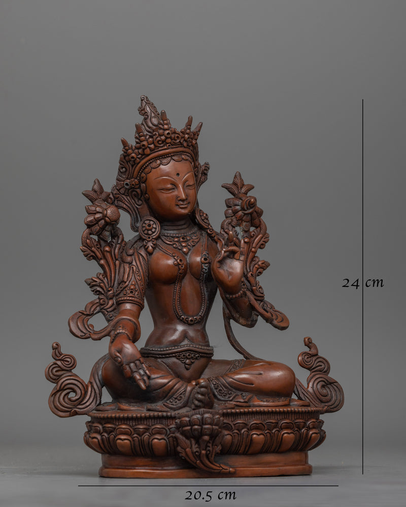 Green Tara Nepalese Artisans Artwork Statue | Symbol of Compassionate Action