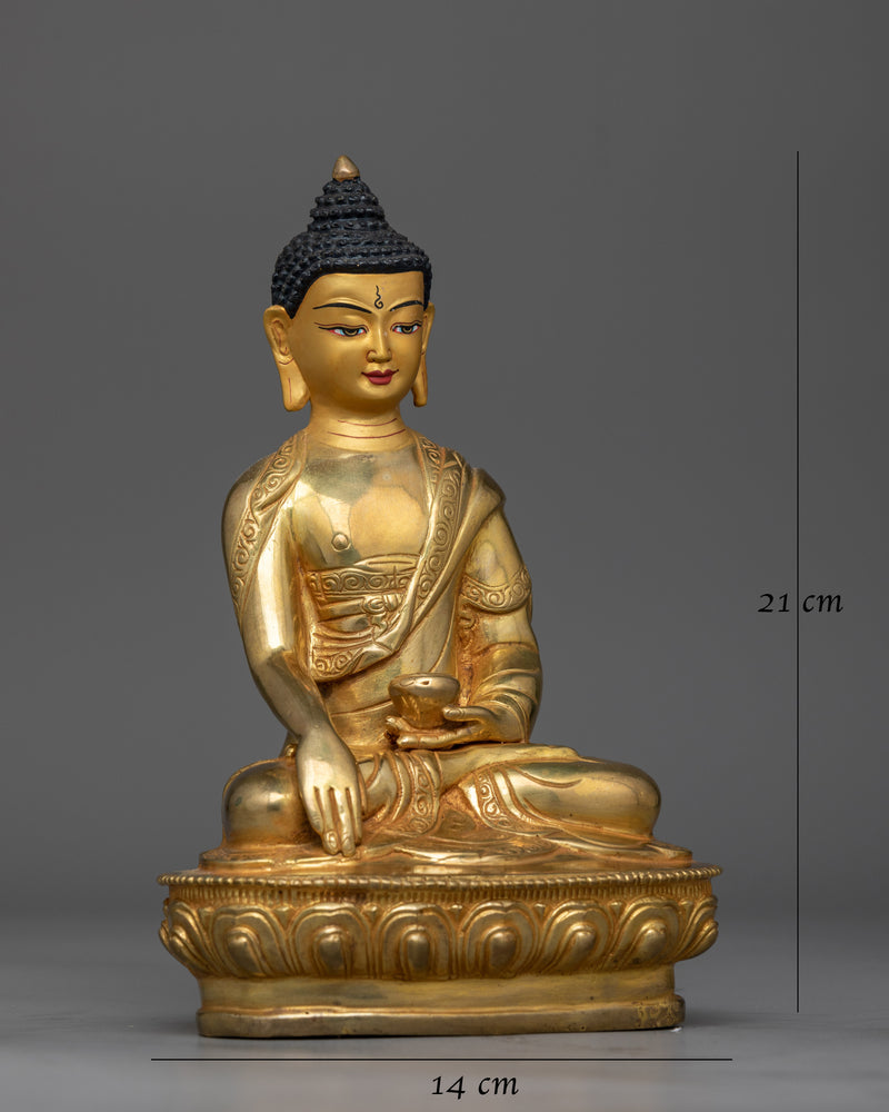 Shakyamuni Buddha Gold Gilded 21cm Statue | Icon of Enlightenment