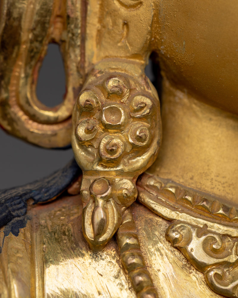 Manjushri Gold Gilded 22cm Statue | Embodiment of Wisdom and Insight