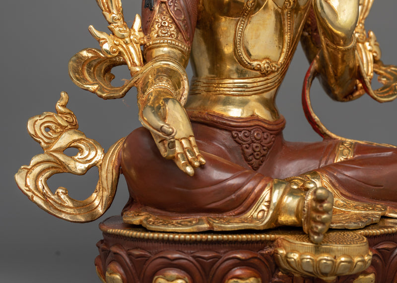 Green Tara Handcrafted Female Deity Statue | Embodiment of Active Compassion