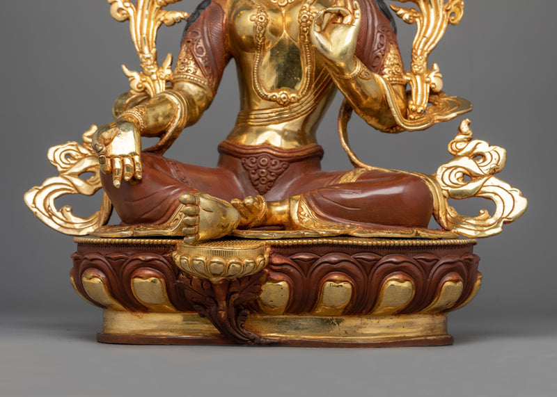 Green Tara Handcrafted Female Deity Statue | Embodiment of Active Compassion