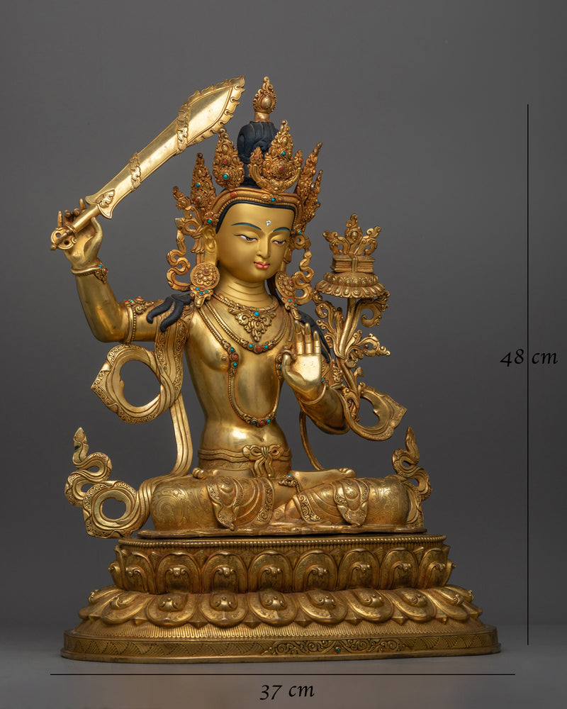 Manjushri Handcrafted 48cm Statue | Embodiment of Wisdom