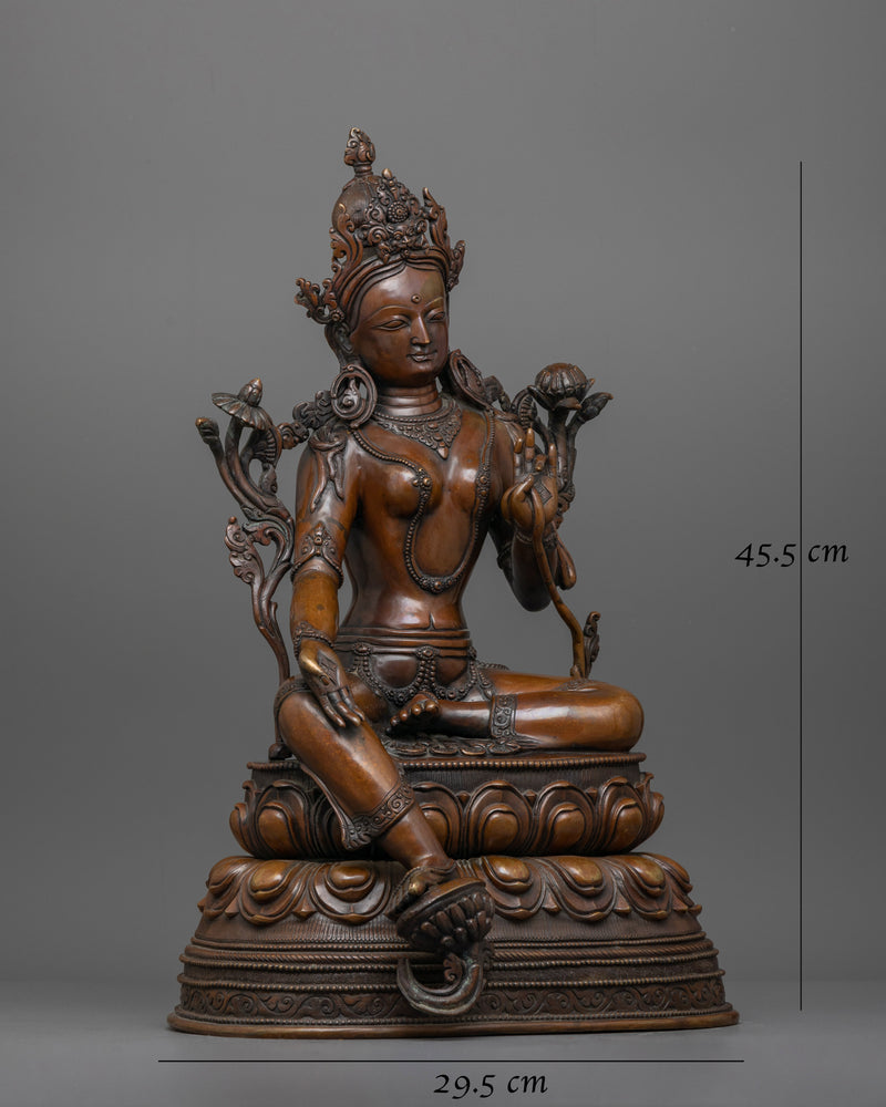 Elegant Green Tara Handcrafted Statue | Essence of Compassionate Action