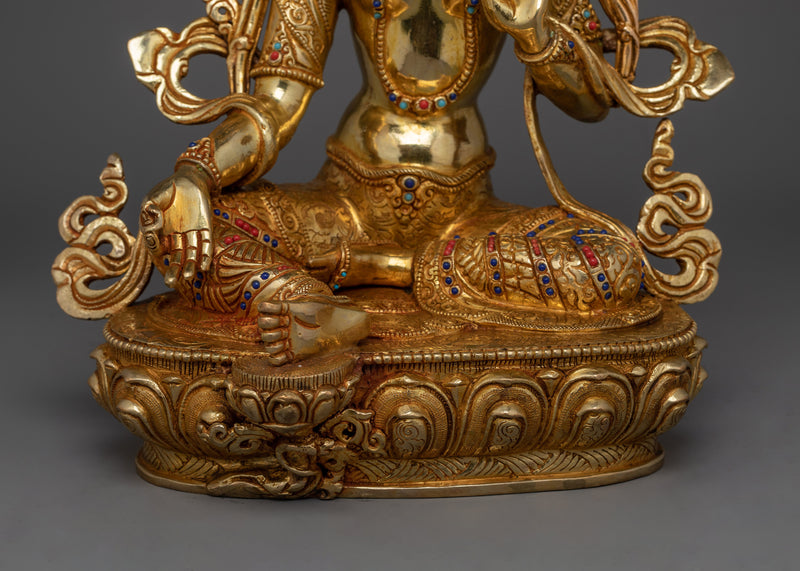 Green Tara Beautifully Handcrafted Statue | Embodiment of Active Compassion