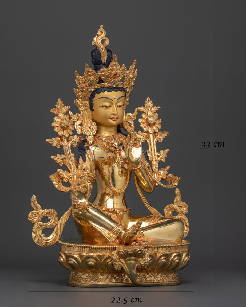 Green Tara Nepalese Handmade Statue | Embodiment of Active Compassion