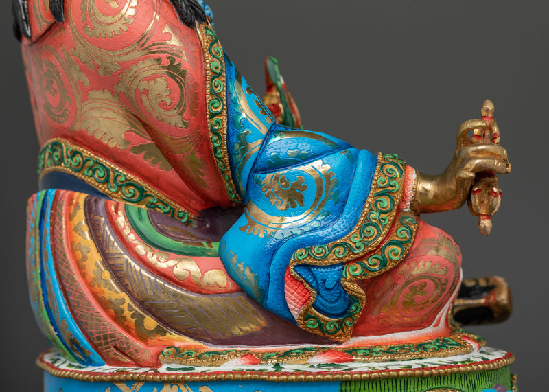 Guru Rinpoche Colored Handmade Statue | Guardian of the Hidden Land