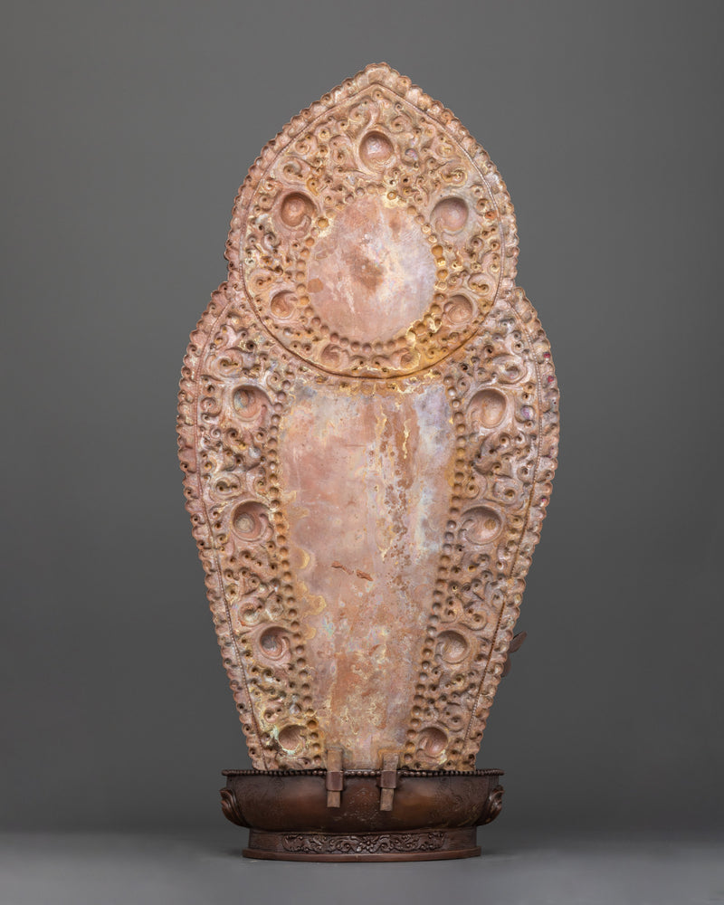 Standing Chenrezig Handmade Oxidized Statue | Embodiment of Compassionate Resolve