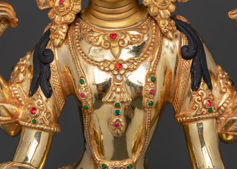 Vishnu Handmade Gold-Gilded Statue | Protector of the Universe