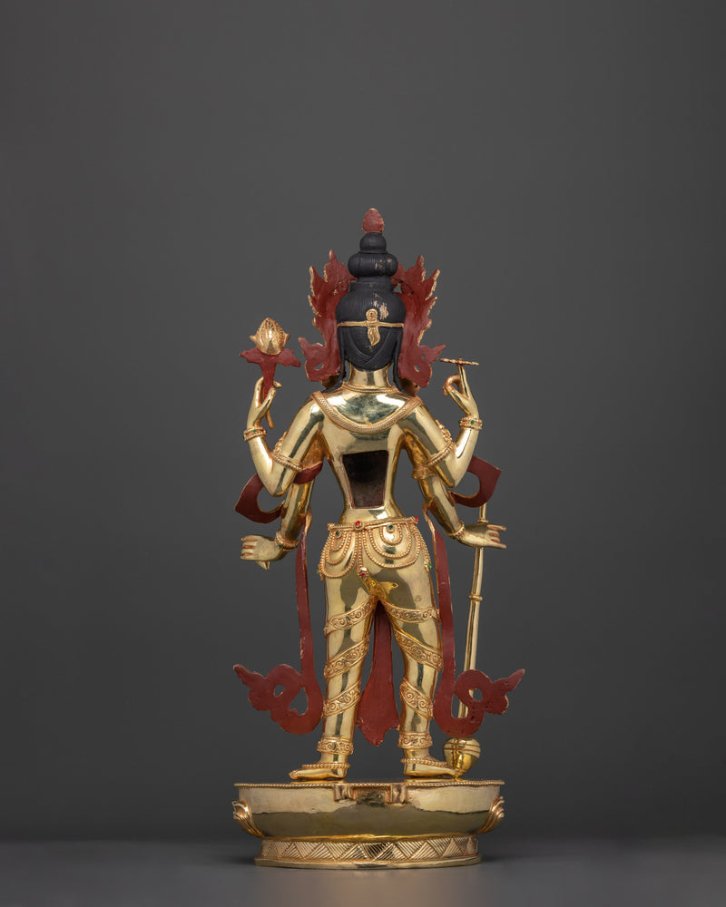 Vishnu Handmade Gold-Gilded Statue | Protector of the Universe