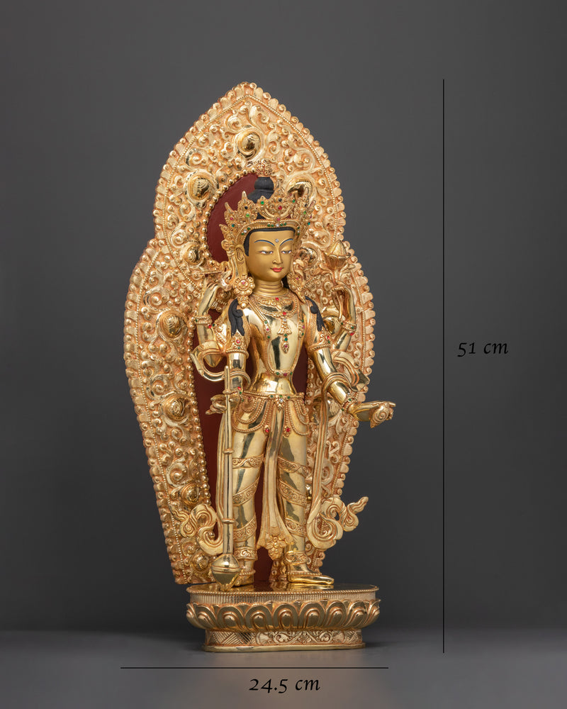 Vishnu Handmade Gold-Gilded Statue | Protector of the Universe