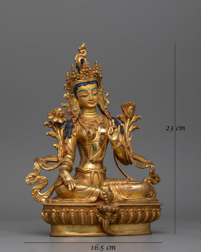 Green Tara Handmade 23cm Statue | Protector of Compassion