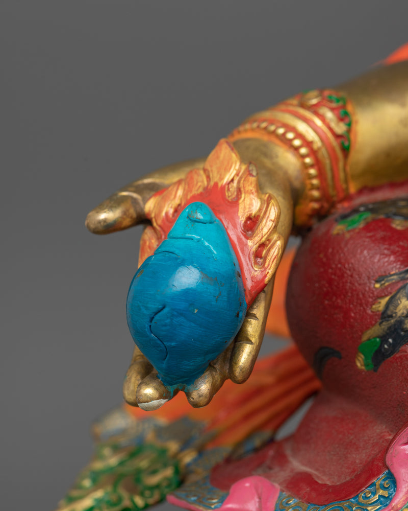 Dzambhala Handmade Colored Statue | Wealth and Prosperity Deity