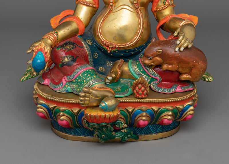 Dzambhala Handmade Colored Statue | Wealth and Prosperity Deity