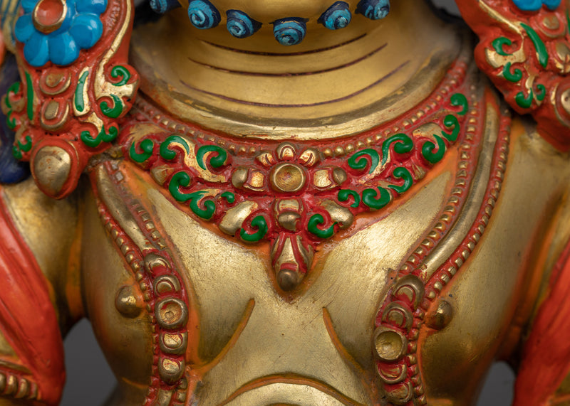 Dzambhala Handmade Colored Statue | Wealth and Prosperity Deity