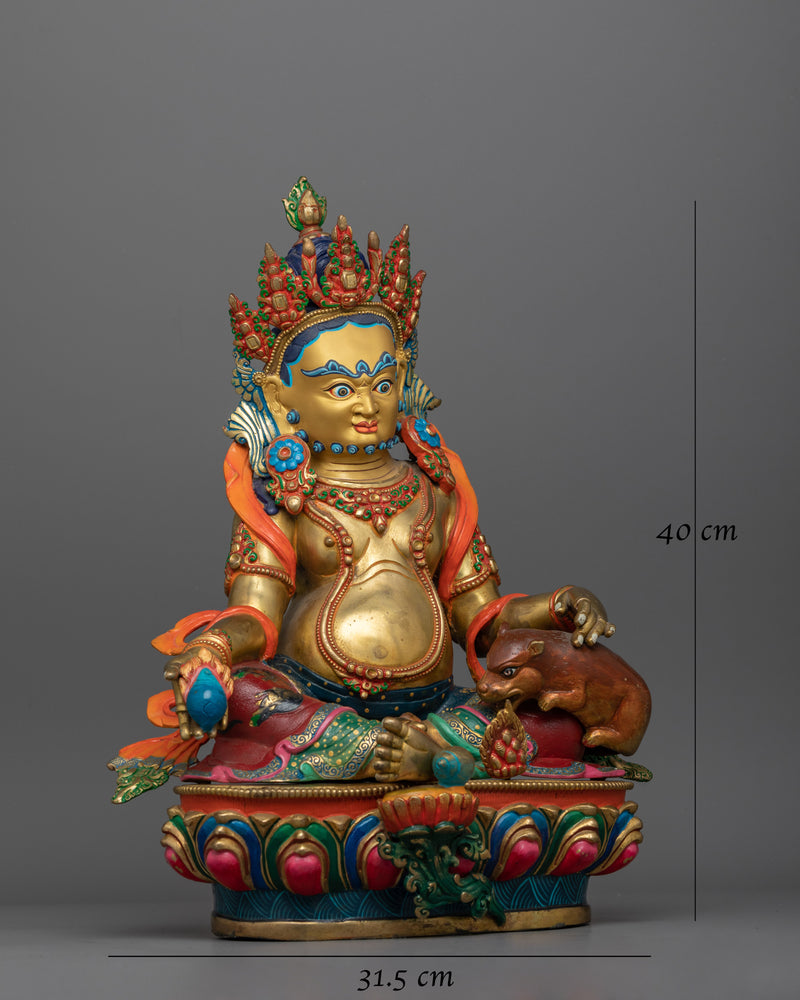 Dzambhala Handmade Colored Statue | Wealth and Prosperity Deity