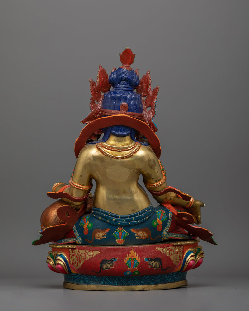 Dzambhala Handmade Colored Statue | Wealth and Prosperity Deity